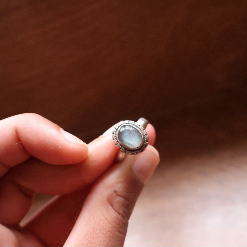 Sterling Silver Labradorite ring. Size 6